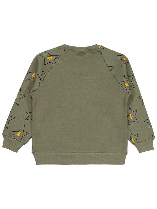Civil Boys Wanna Be Yıldız Baskılı 6-9 Yaş Sweatshirt - Haki