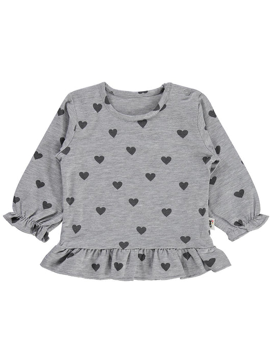 Civil Baby Kalp Baskılı 6-18 Ay Takım - Gri