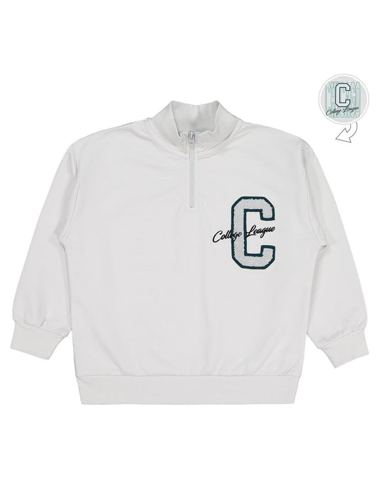 Civil Boys C Chıcago Baskılı-Nakışlı 10-13 Yaş Sweatshirt - Gri