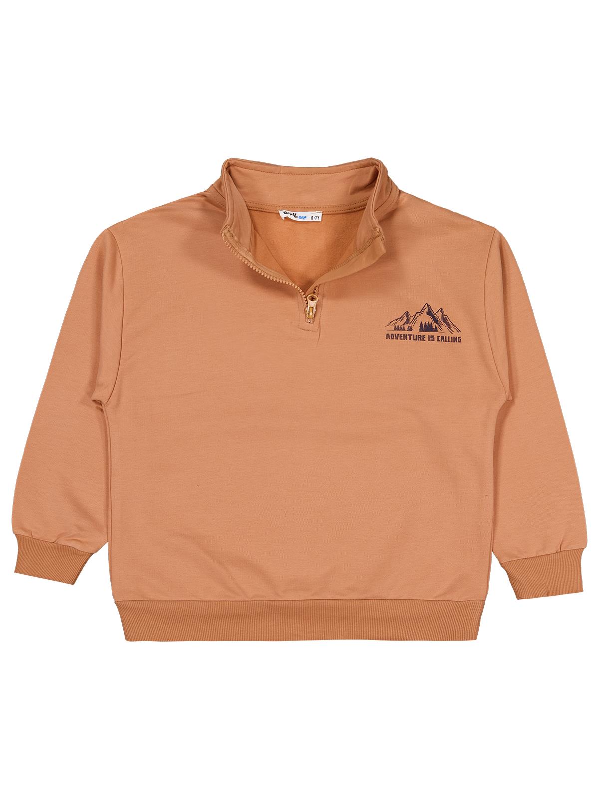 Civil Boys Mountaın Baskılı 10-13 Yaş Sweatshirt - Turuncu