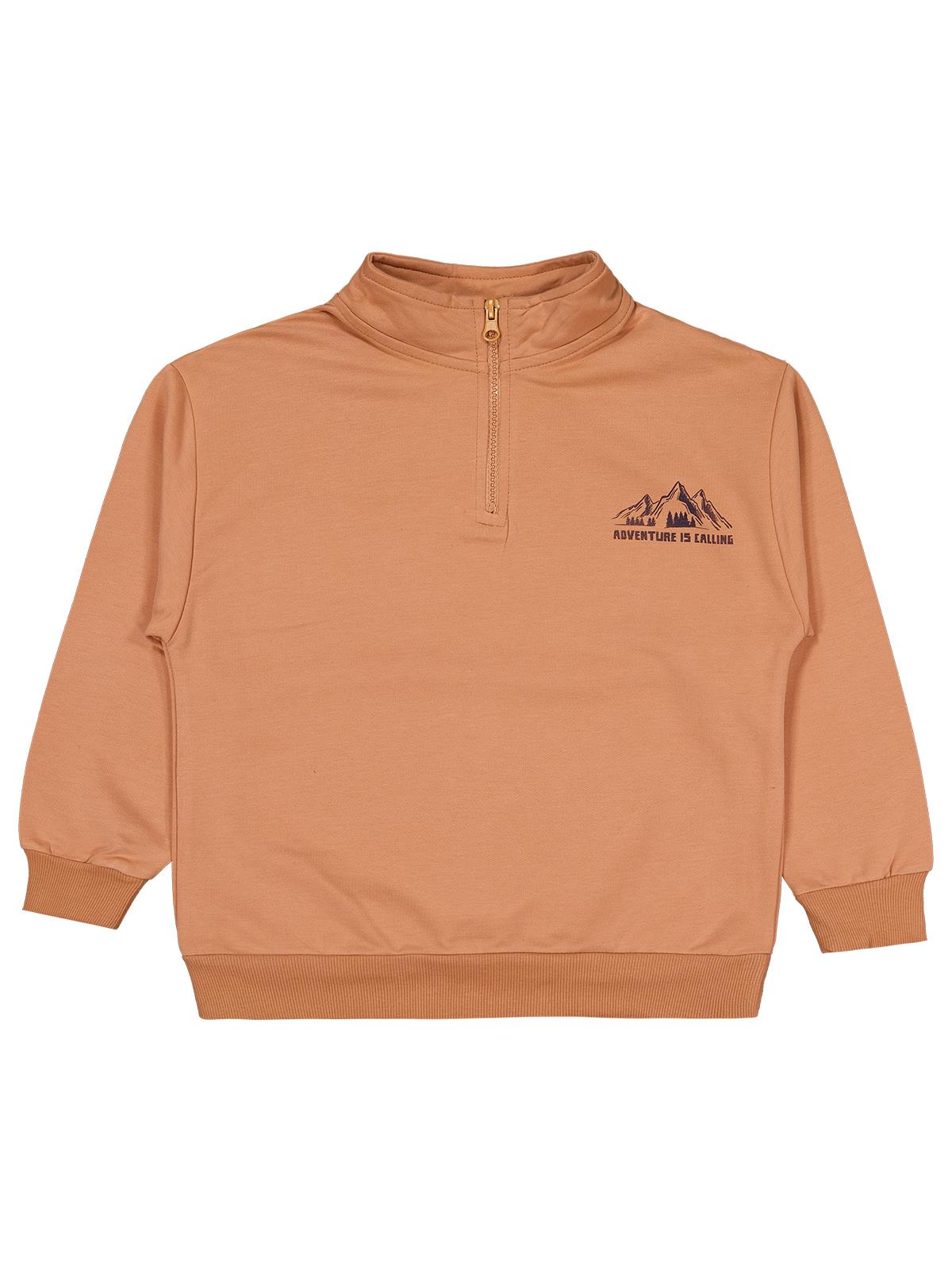 Civil Boys Mountaın Baskılı 6-9 Yaş Sweatshirt - Turuncu