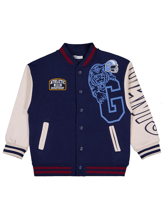 Civil Boys Tiger Baskılı - Etiketli 10-13 Yaş Hırka - Lacivert