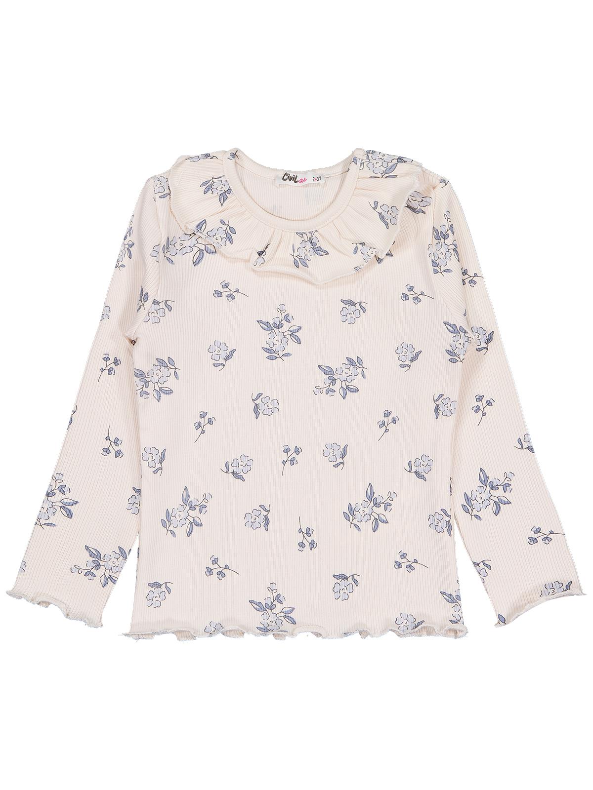 Civil Girls Yakalı 2-5 Yaş Sweatshirt - Fil Dişi