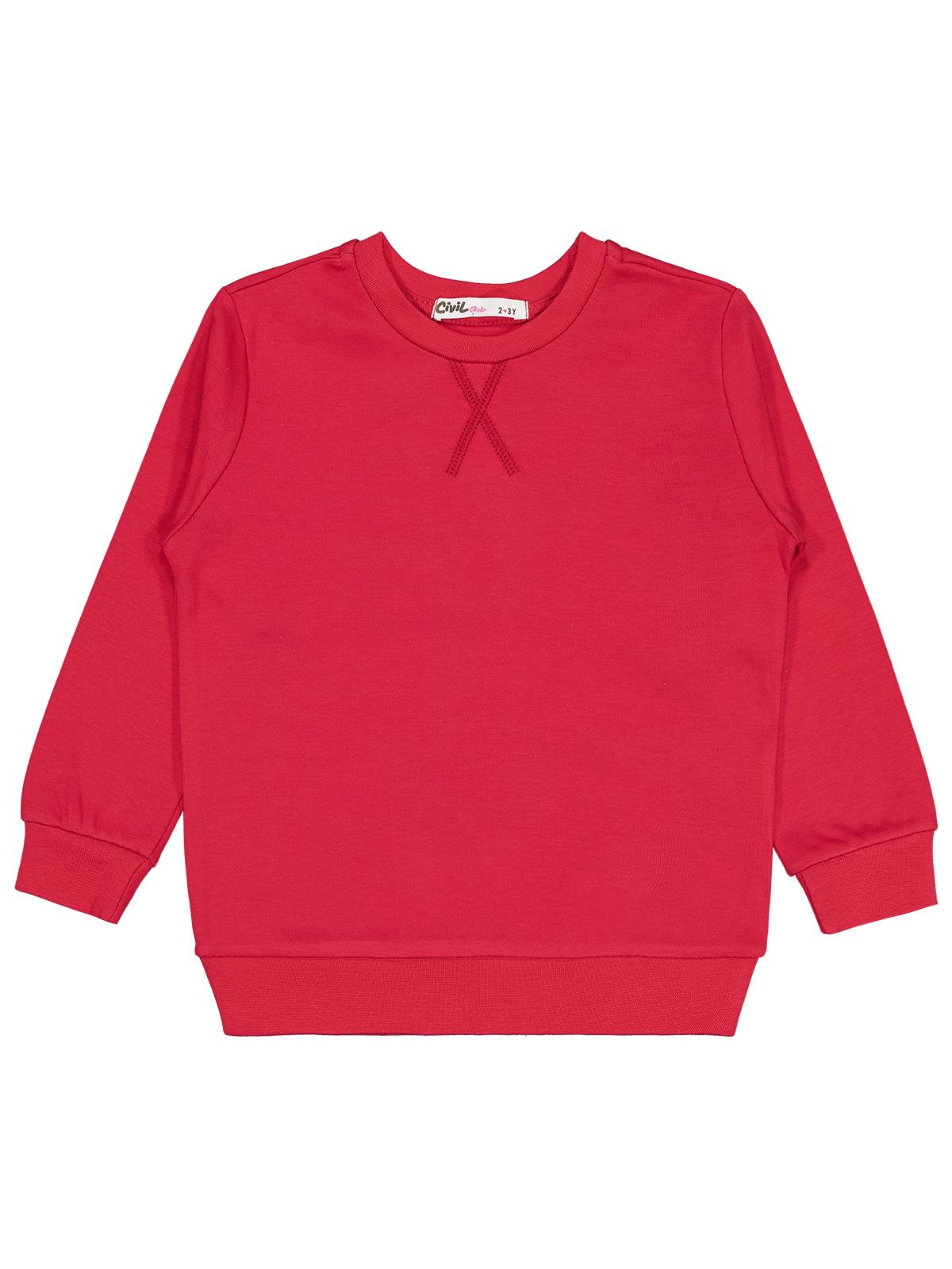 Civil Girls Kız Çocuk Düz 2-5 Yaş Sweatshirt - Kırmızı