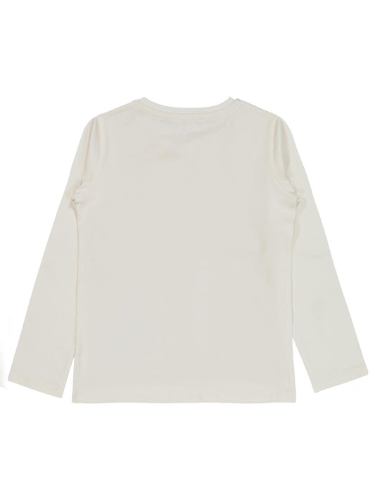 Civil Kız Çocuk Basic Sweatshirt | Likralı Süprem Uzun Kol | Okul Kreş ve Günlük Kullanım - Ekru