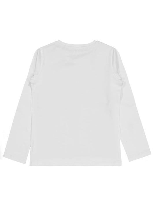 Civil Kız Çocuk Basic Sweatshirt | Likralı Süprem Uzun Kol | Okul Kreş ve Günlük Kullanım - Beyaz
