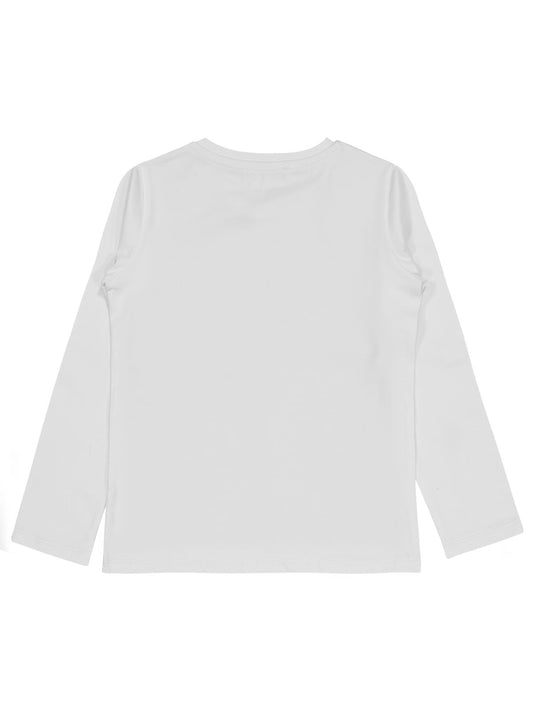 Civil Kız Çocuk Basic Sweatshirt | Likralı Süprem Uzun Kol | Okul Kreş ve Günlük Kullanım - Beyaz