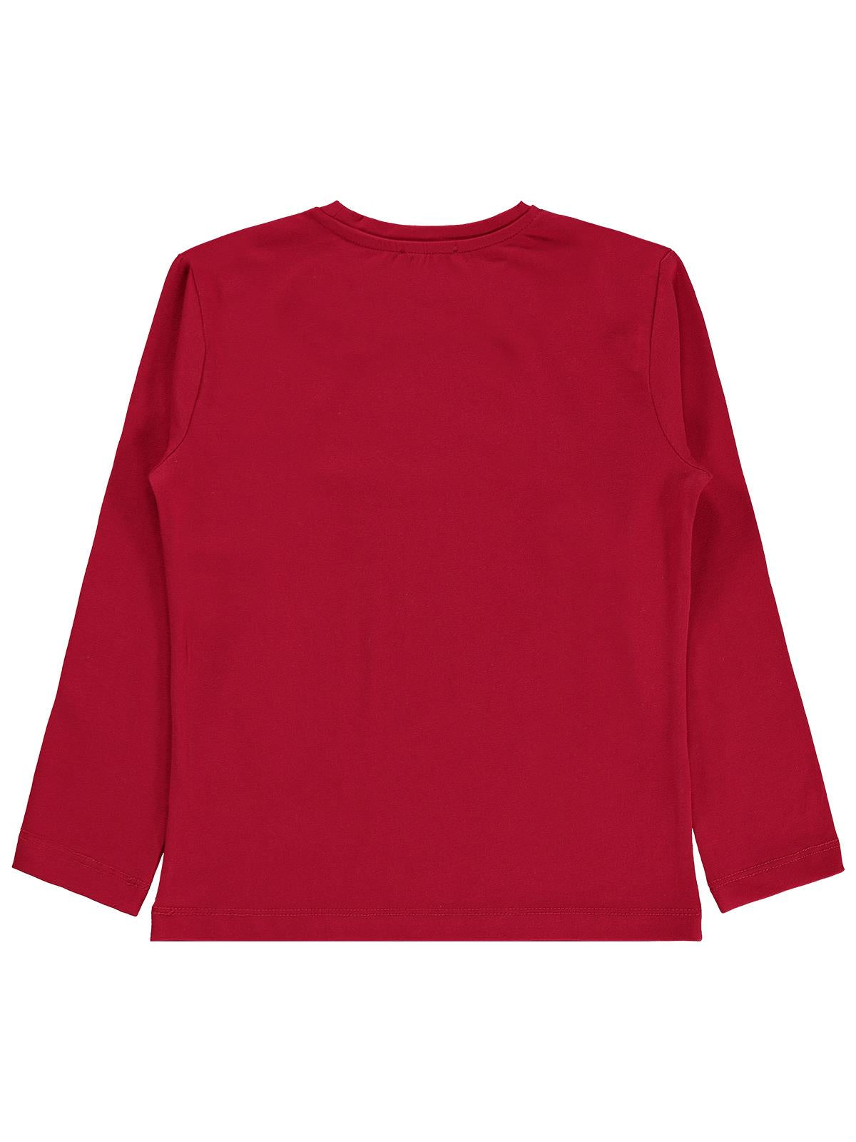 Civil Kız Çocuk Basic Sweatshirt | Likralı Süprem Uzun Kol | Okul Kreş ve Günlük Kullanım - Kırmızı
