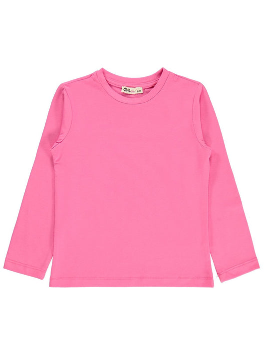 Civil Kız Çocuk Basic Sweatshirt | Likralı Süprem Uzun Kol | Okul Kreş ve Günlük Kullanım - Pembe