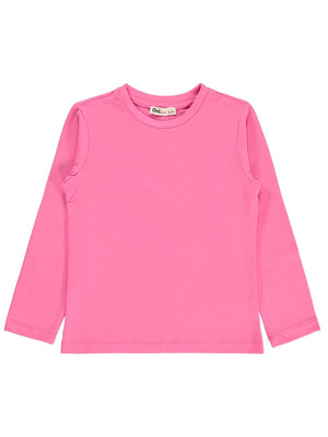 Civil Girls Kız Çocuk Basic Sweatshirt | Likralı Süprem Uzun Kol | Okul Kreş ve Günlük Kullanım - Pembe
