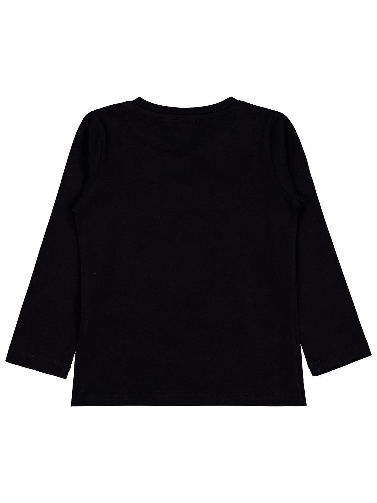 Civil Kız Çocuk Parti Night Baskılı Sweatshirt | Likralı Süprem | Okul Kreş ve Günlük Kullanım - Siyah