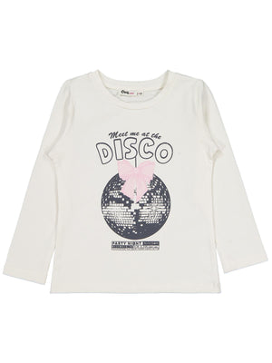 Civil Girls Parti Night Baskılı 2-5 Yaş Sweatshirt - Ekru
