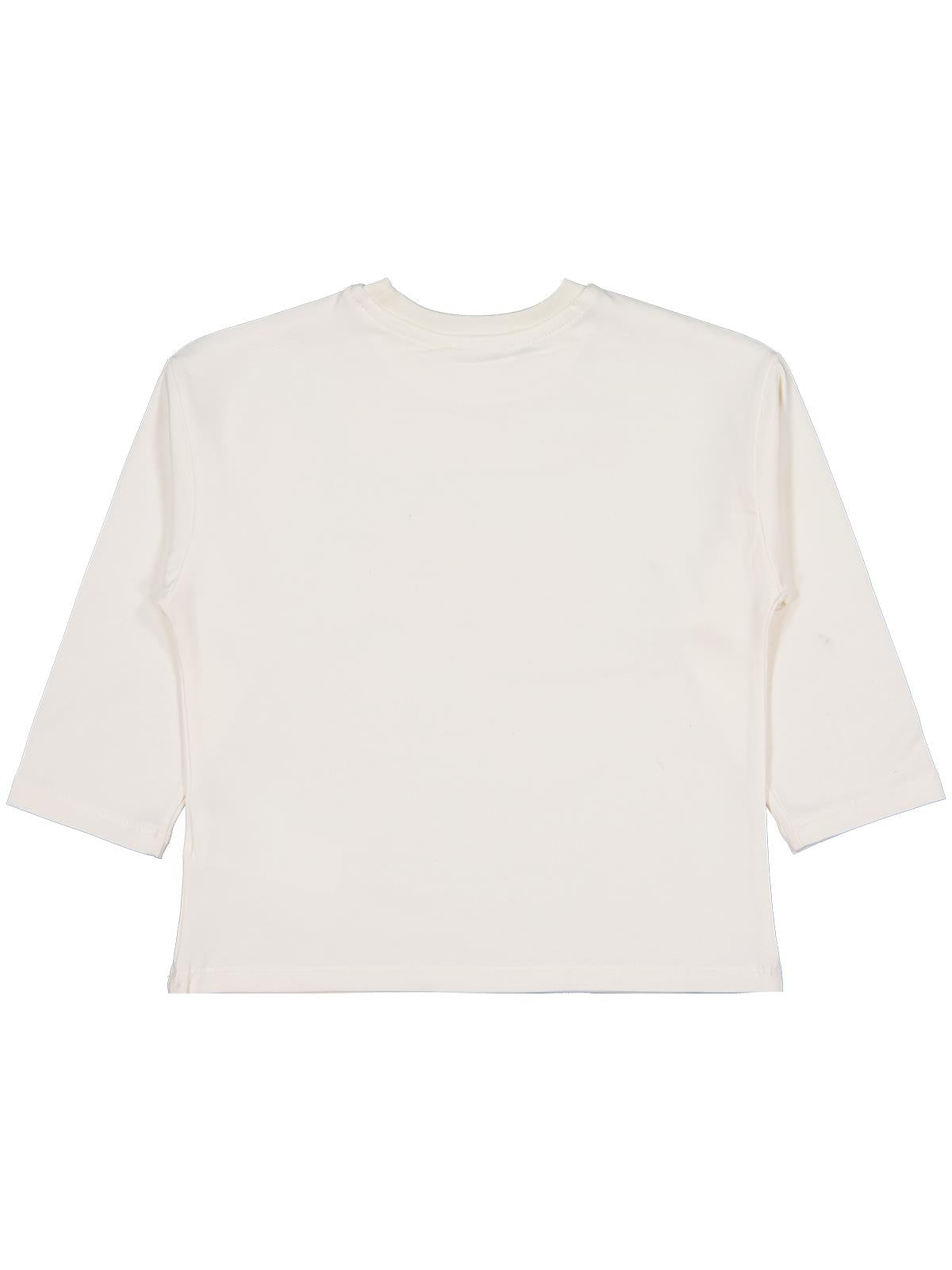 Civil Kız Çocuk Good Baskılı Sweatshirt | Likralı Süprem Şardonlu | Okul Kreş ve Günlük Kullanım - Ekru