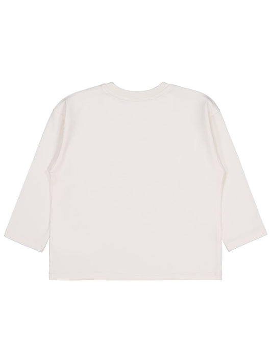Civil Kız Çocuk Büyük Çiçek Baskılı Sweatshirt | Okul Kreş ve Günlük Kullanım - Ekru