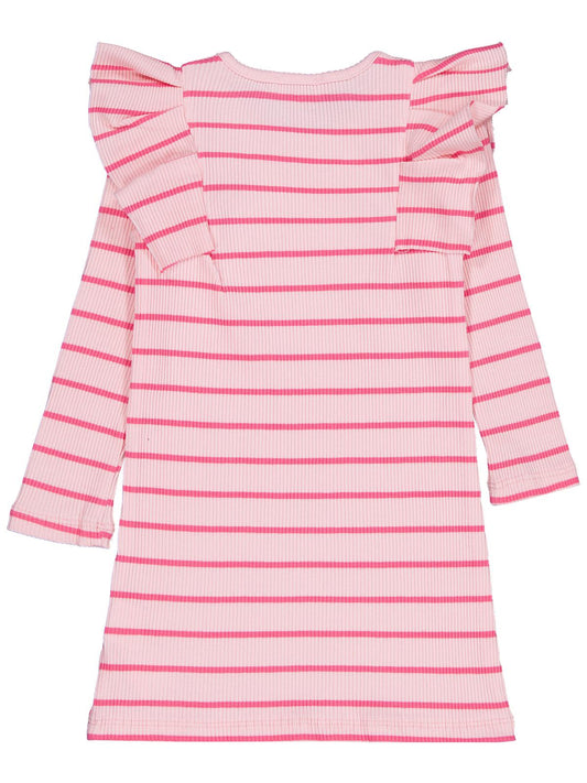 Civil Girls Çizgili 6-9 Yaş Elbise - Pembe