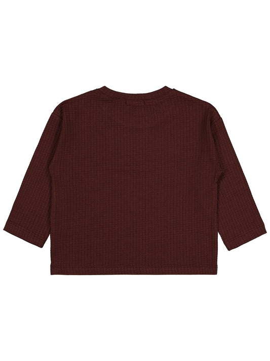 Civil Erkek Çocuk Jakar Petek Sweatshirt | Jakarlı İnterlok Uzun Kol | Okul Kreş ve Günlük Kullanım - Bordo