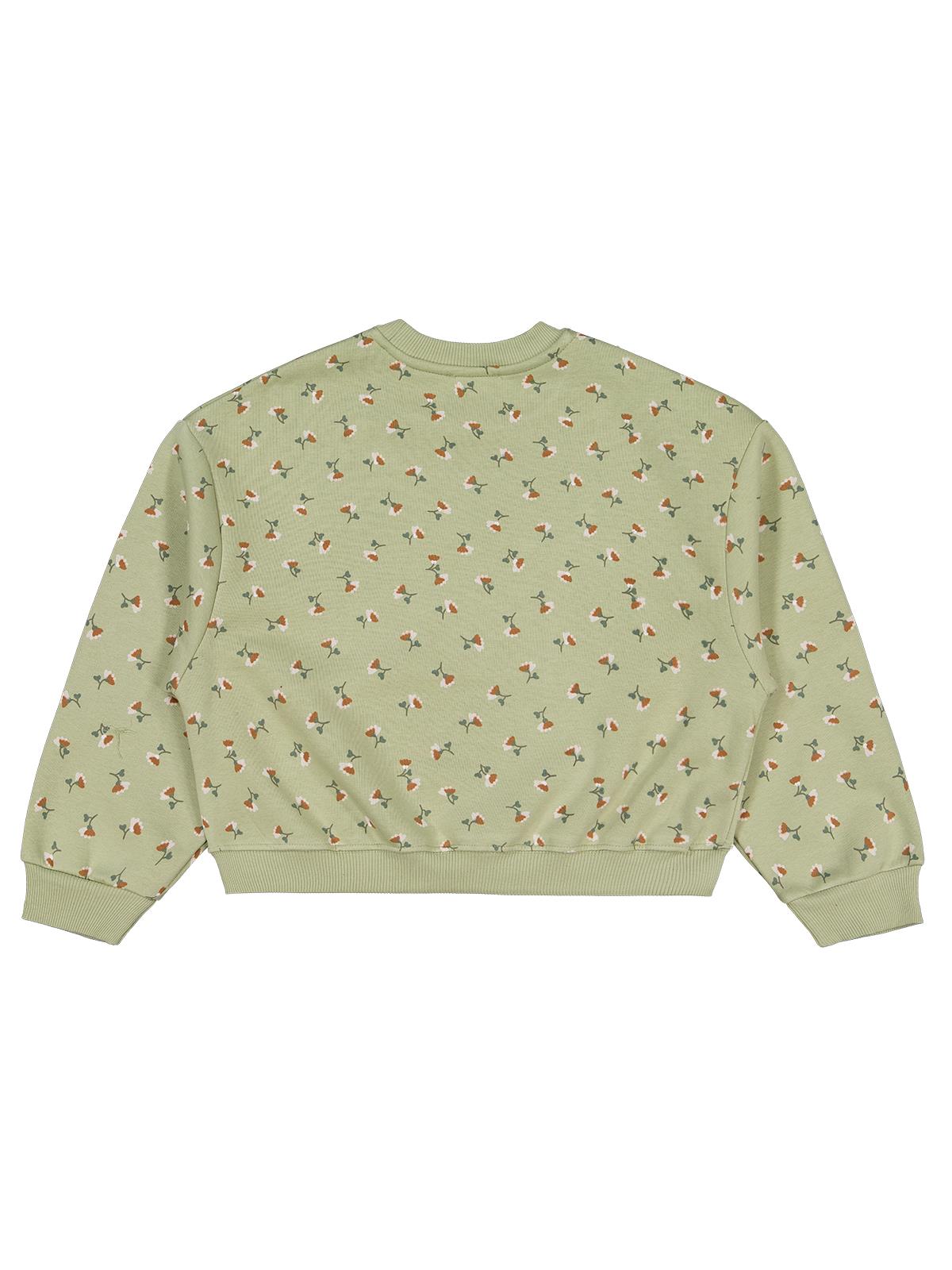 Civil Girls Çıtır Çiçek Desenli 10-13 Yaş Sweatshirt - Haki
