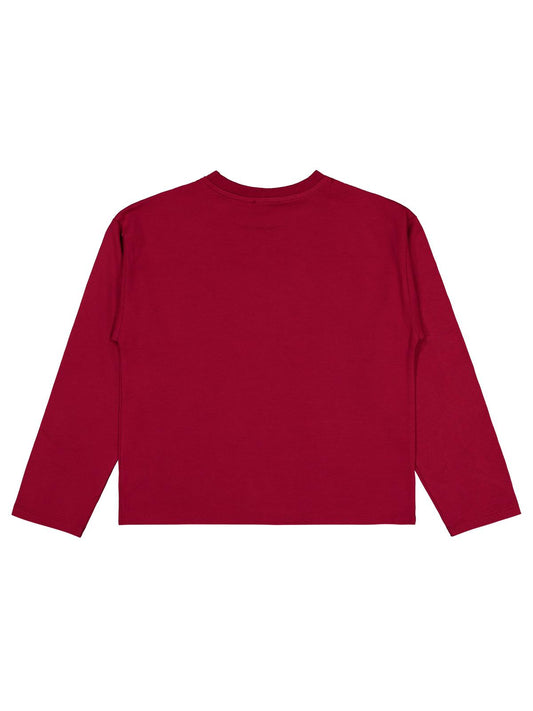 Civil Kız Çocuk Be Yourself Baskılı Sweatshirt | Okul Kreş ve Günlük Kullanım - Bordo