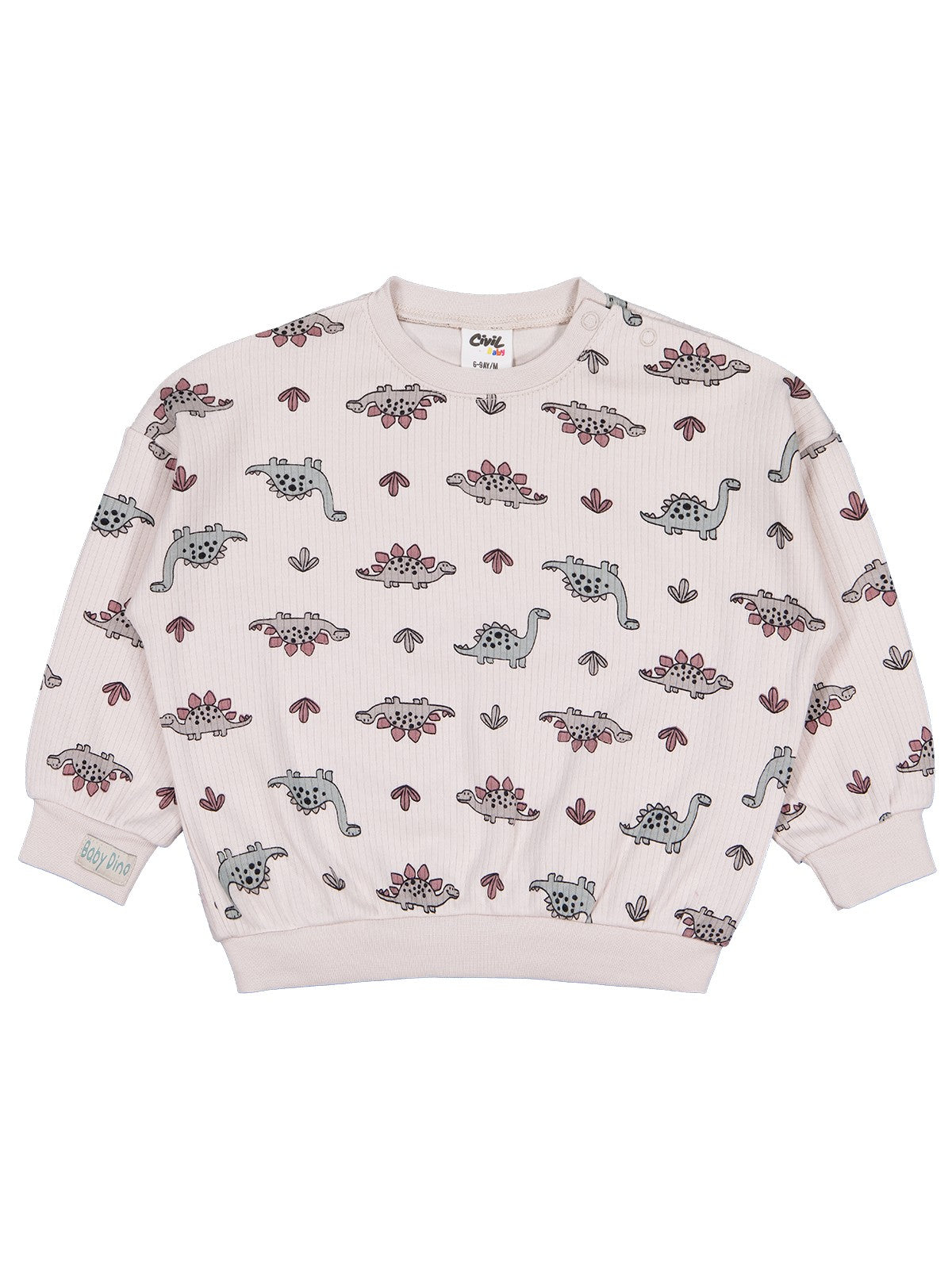 Civil Baby Adventurous Dino Empirme 6-18 Ay Sweatshirt - Bej