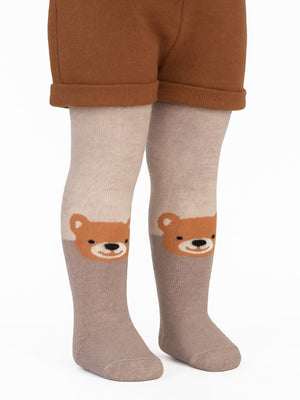 Civil Baby Face Bear Havlu  6-18 Ay Bebek Erkek  Külotlu Çorap - Bej
