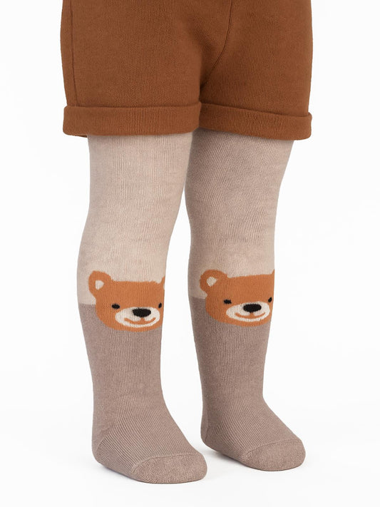 Civil Baby Face Bear Havlu  6-18 Ay Bebek Erkek  Külotlu Çorap - Bej