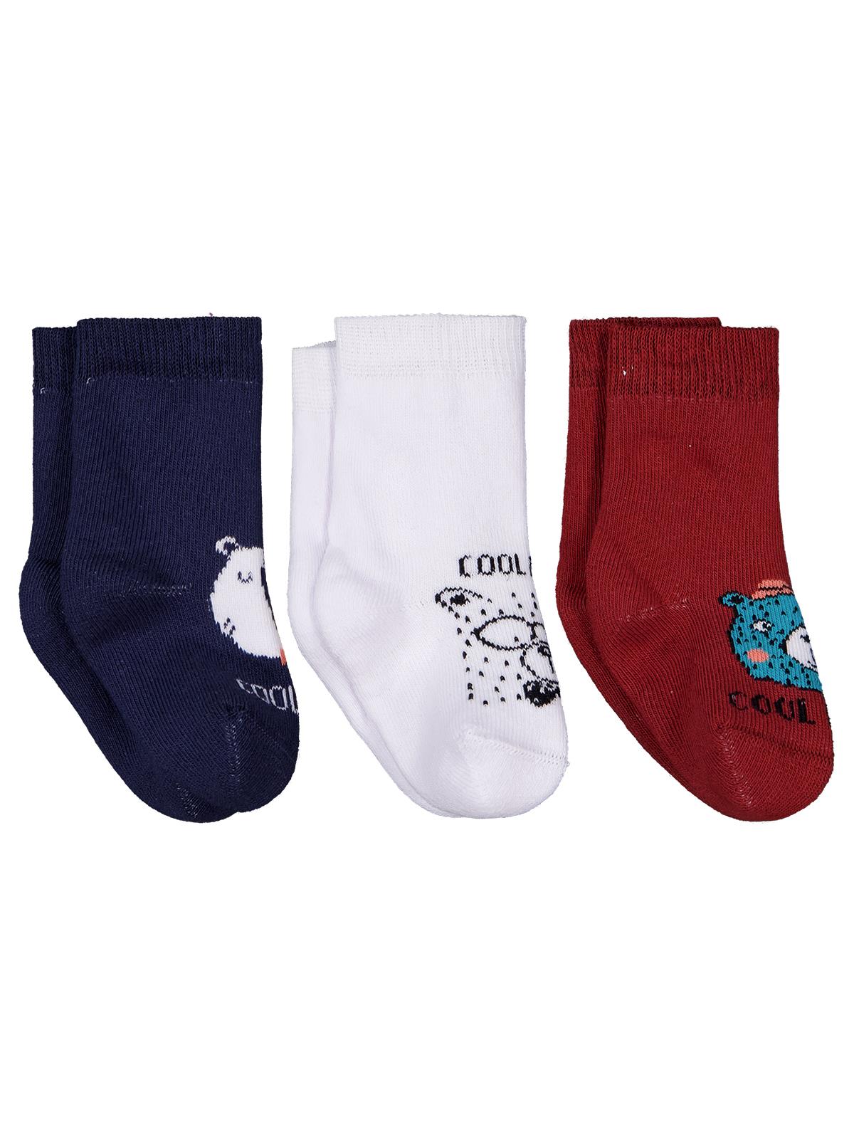 Civil Baby Animal Havlu 6- 3'lü Bebek Erk Çorap Set