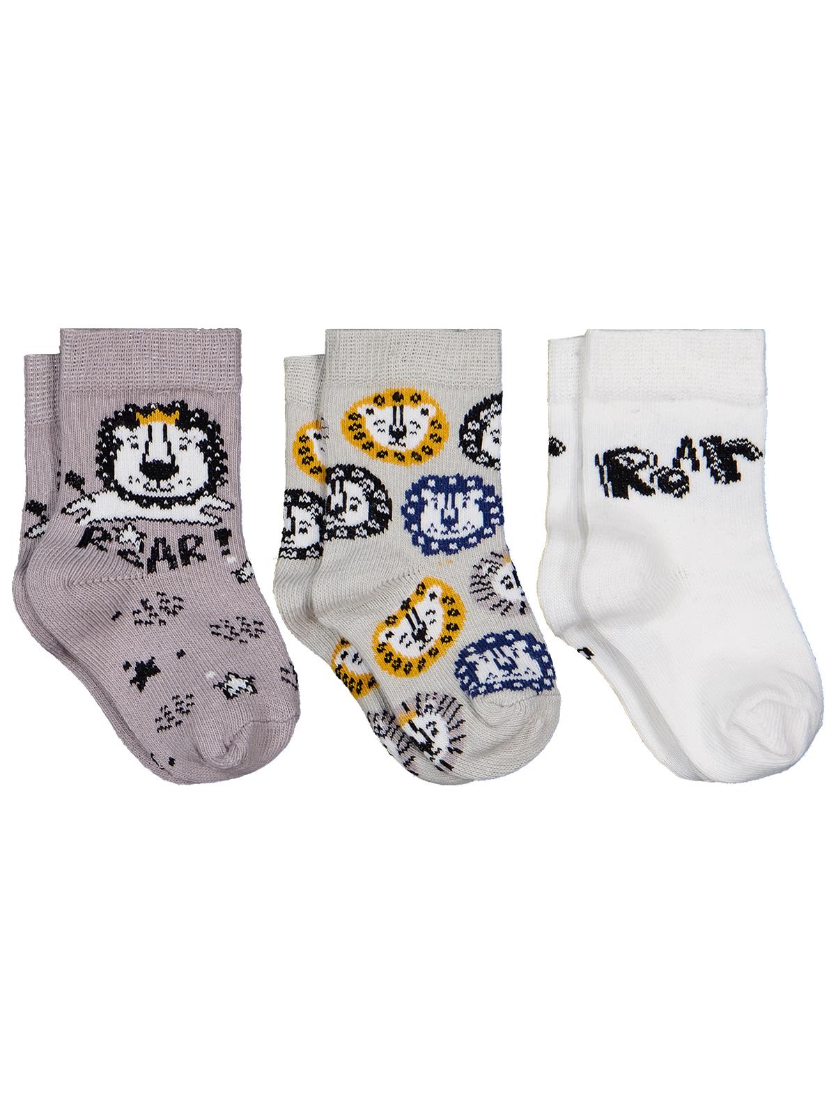 Civil Baby Roar 3'lü 6- Bebek Erkek Çorap Set