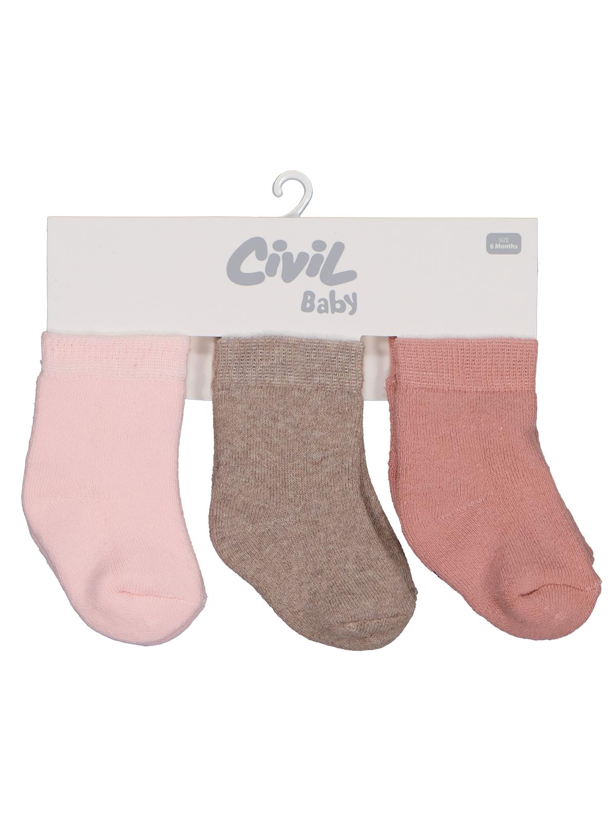 Civil Baby Basic Havlu 6- 3'lü Bebek Kız Çorap Set