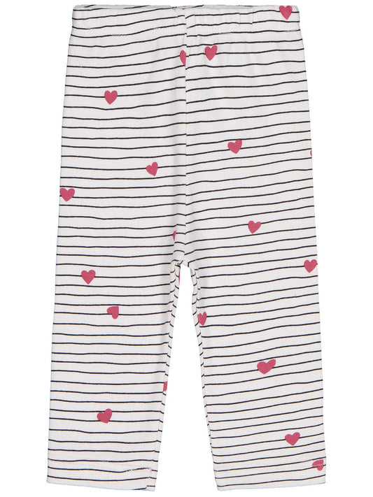 Civil Baby Çizgi Kalp Empirme 6-18 Ay Tek Alt Bebe - Ekru