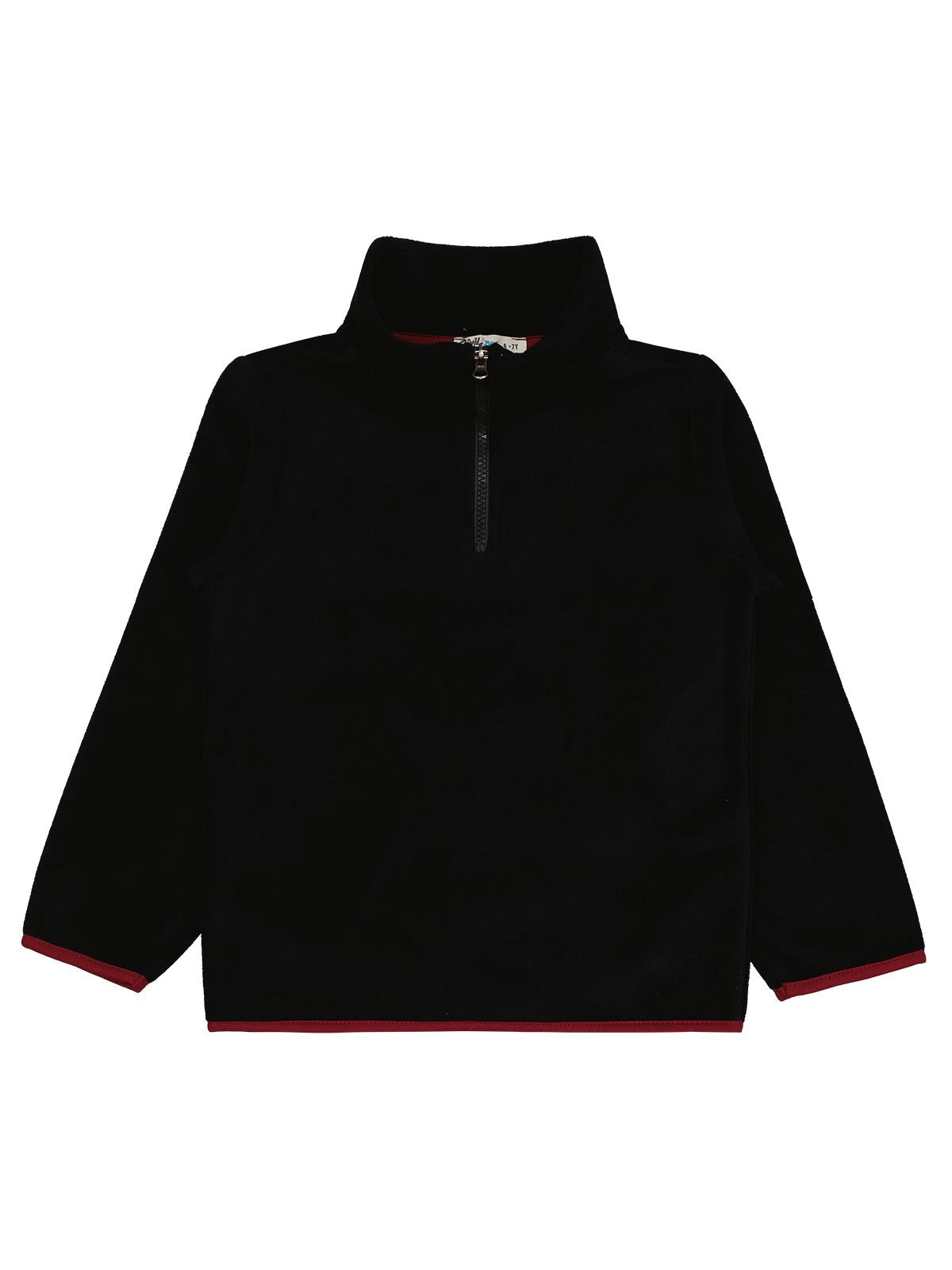 Civil Boys Fermuarlı Armalı Polar 10-13 Yaş Sweatshirt - Siyah
