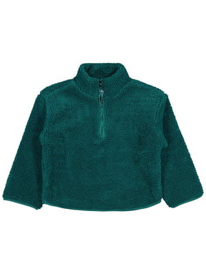 Civil Boys Erkek Çocuk Biyeli Yarım Fermuarlı Sweatshirt | Velsoft | Okul Kreş ve Günlük Kullanım - Yeşil