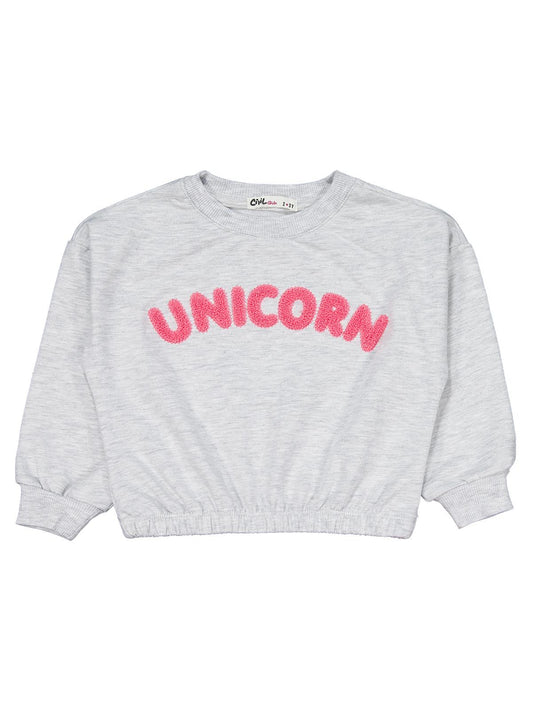 Civil Girls Unicorn Baskılı 2-5 Yaş Eşofman Takımı - Gri