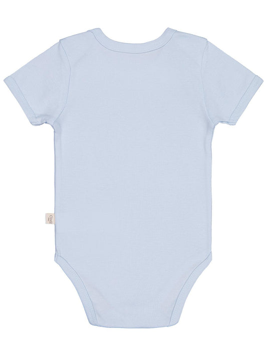 Civil Baby Düz Renkli Kısa Kol 1-3 Yaş Çıtçıtlı Badi - Mavi