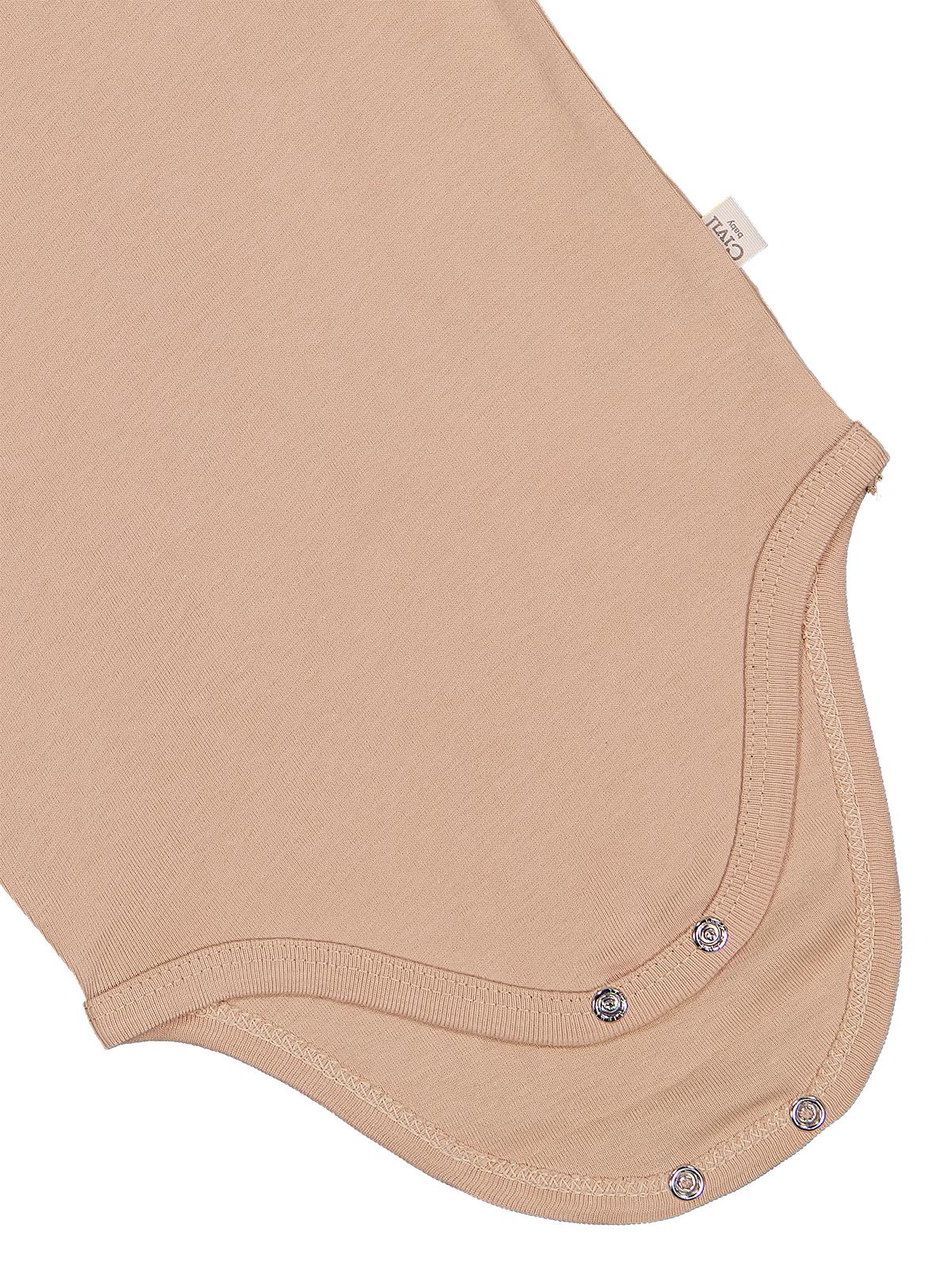 Civil Baby Düz Renkli Kısa Kol 1-3 Yaş Çıtçıtlı Badi - Kahverengi