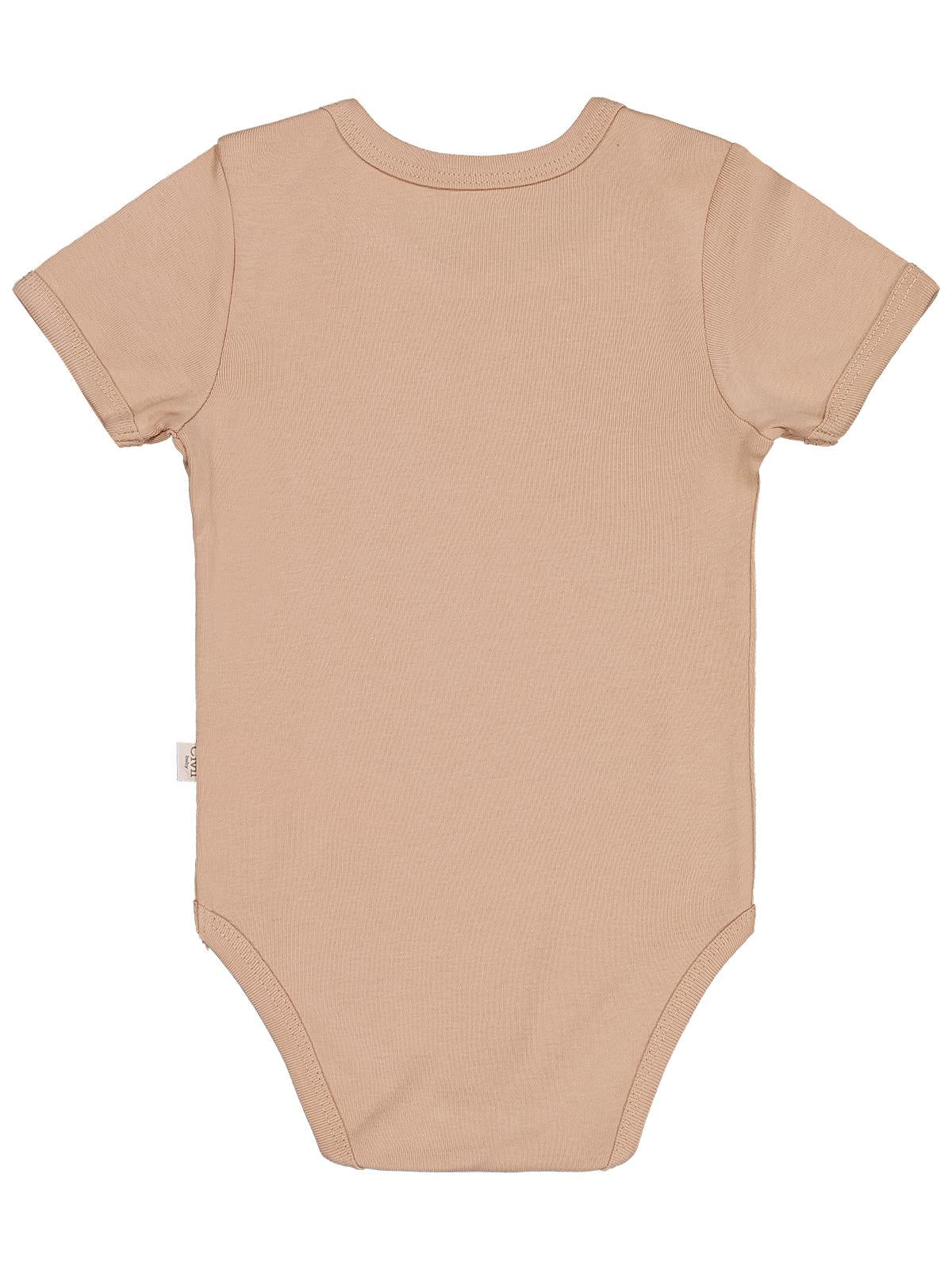 Civil Baby Düz Renkli Kısa Kol  Çıtçıtlı Badi - Kahverengi