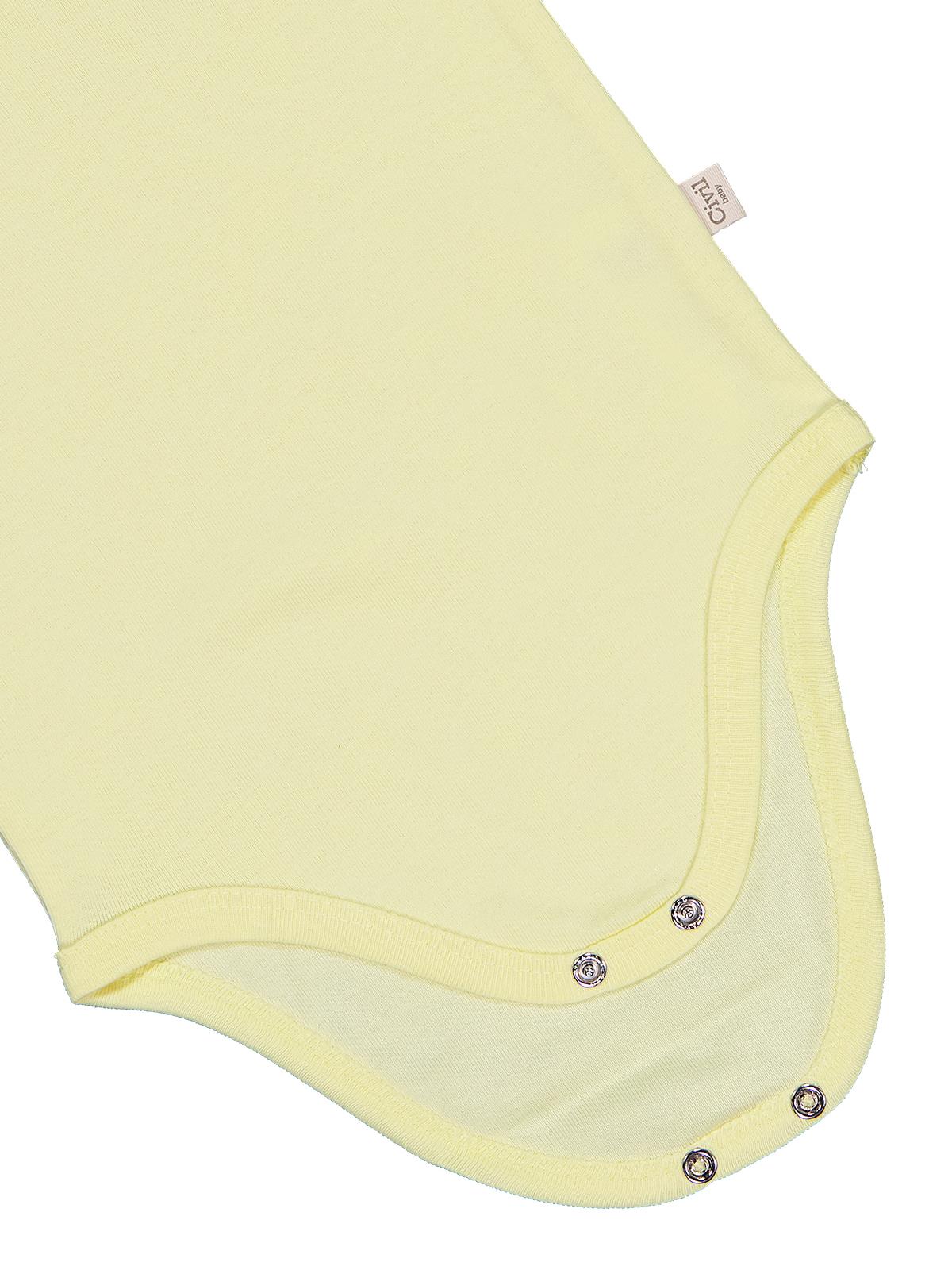 Civil Baby Düz Renkli Kısa Kol 1-3 Yaş Çıtçıtlı Badi - Sarı