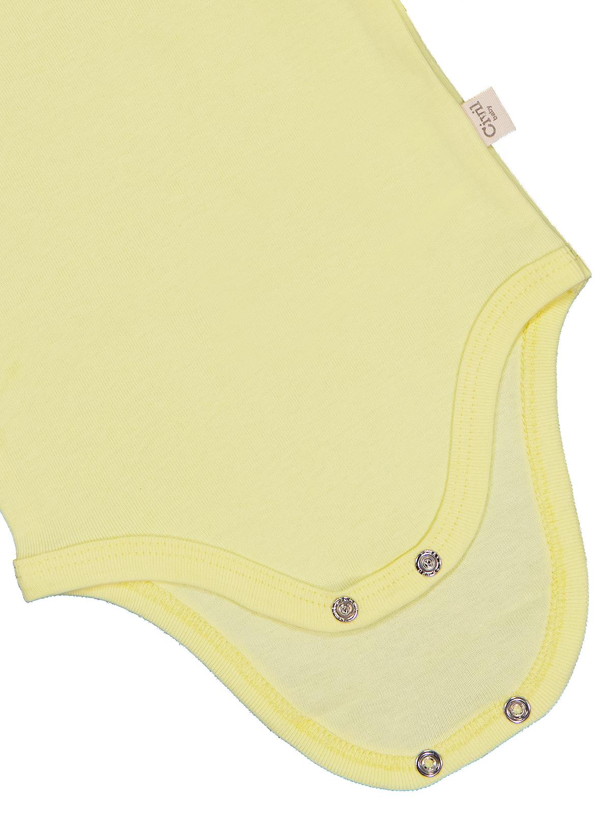 Civil Baby Düz Renkli Uzun Kol  Çıtçıtlı Badi - Sarı