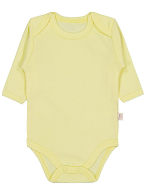 Civil Baby Düz Renkli Uzun Kol 3-9 Ay Çıtçıtlı Badi - Sarı