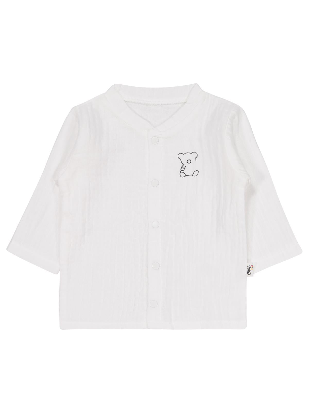 Civil Baby Ayıcık Baskılı 1-9 Ay Pijama Takımı - Ekru