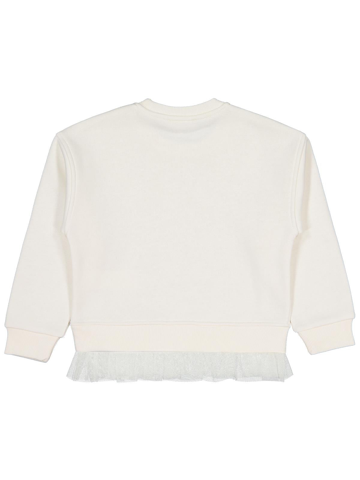 Civil Kız Çocuk Yıldız Baskılı Sweatshirt | 3 İp Uzun Kol | Okul Kreş ve Günlük Kullanım - Ekru