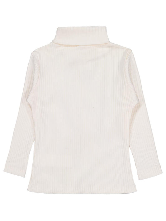 Civil Kız Çocuk Boğazlı Sweatshirt | Kaşkorse Uzun Kol Balıkçı Yaka | Okul Kreş ve Günlük Kullanım - Ekru