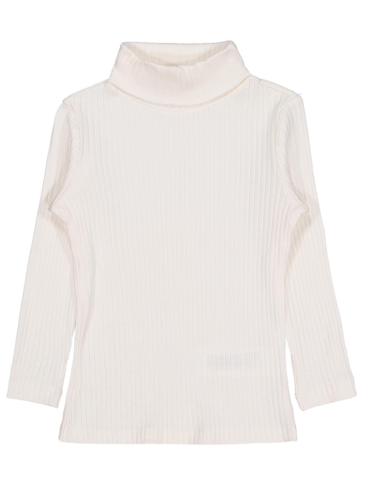 Civil Kız Çocuk Boğazlı Sweatshirt | Kaşkorse Uzun Kol Balıkçı Yaka | Okul Kreş ve Günlük Kullanım - Ekru