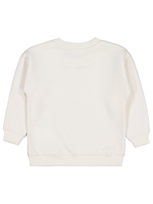 Civil Girls Kız Çocuk Leopar Baskılı Sweatshirt | 3 İp Uzun Kol | Okul Kreş ve Günlük Kullanım - Ekru