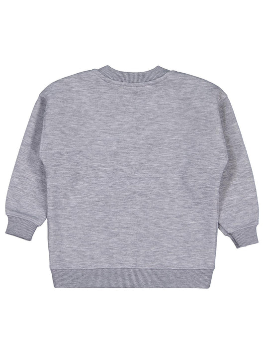Civil Girls Kız Çocuk Leopar Baskılı Sweatshirt | 3 İp Uzun Kol | Okul Kreş ve Günlük Kullanım - Gri