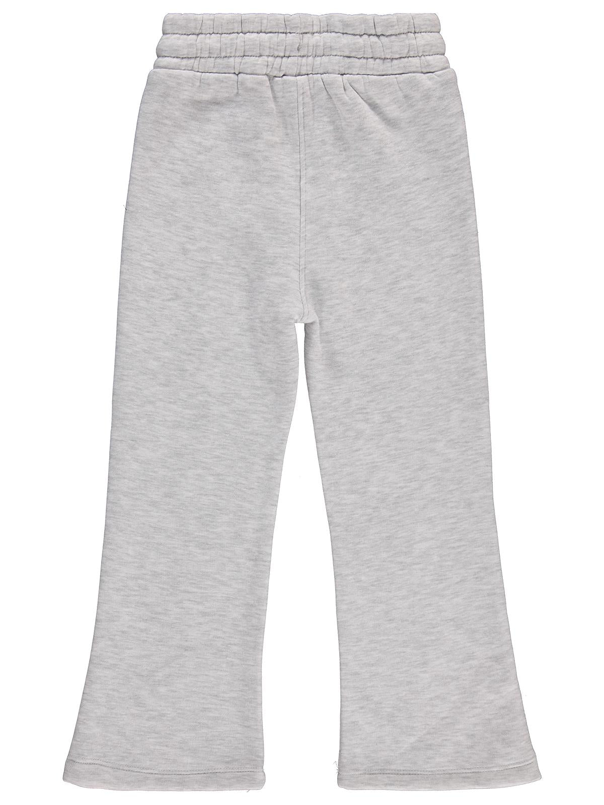 Civil Kız Çocuk Kalp Nakışlı Eşofman Altı | 3 İp Nakışlı | Okul Kreş ve Günlük Kullanım - Gri