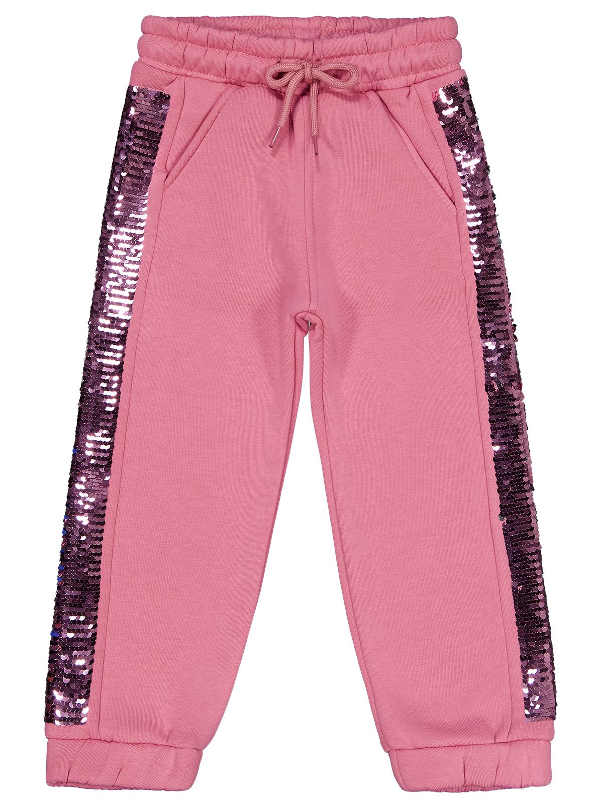 Civil Girls Şerit Pul Nakışlı 2-5 Yaş Eşofman Altı - Pembe