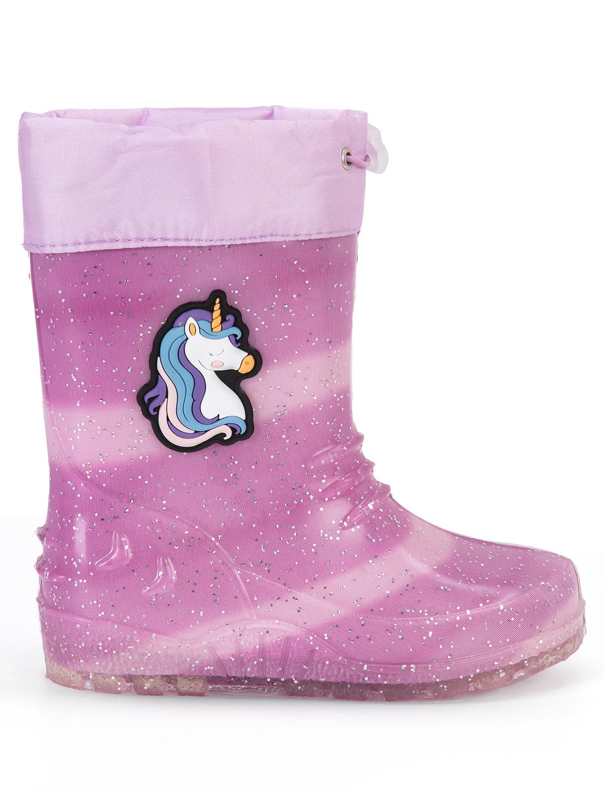 Civil Boots Simli Unicorn 30-36 Numara Yağmur Çizmesi - Lila
