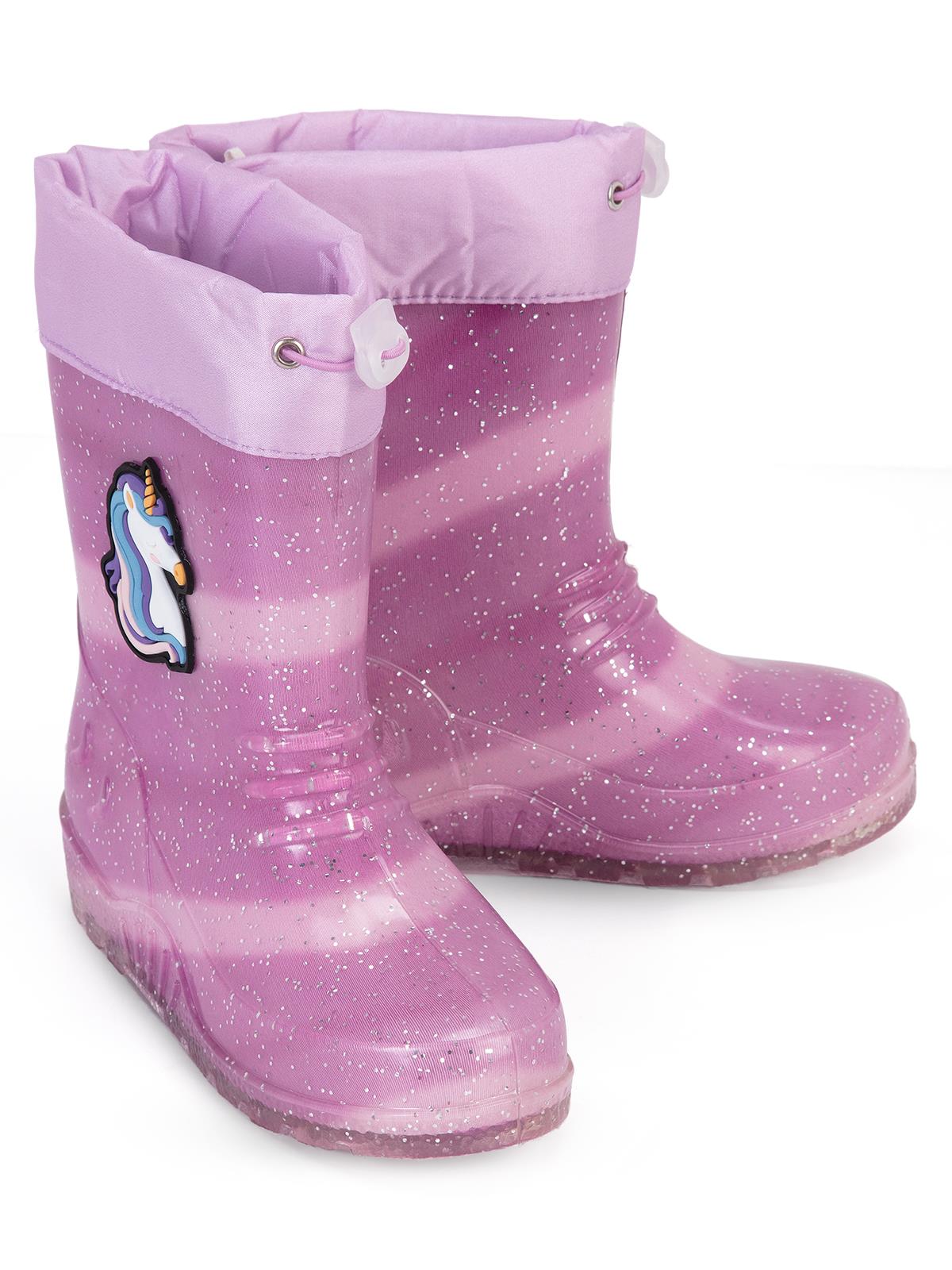 Civil Boots Simli Unicorn 30-36 Numara Yağmur Çizmesi - Lila