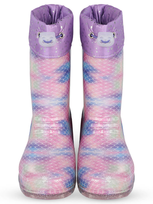 Civil Boots Simli Pul 30-36 Numara Yağmur Çizmesi - Lila