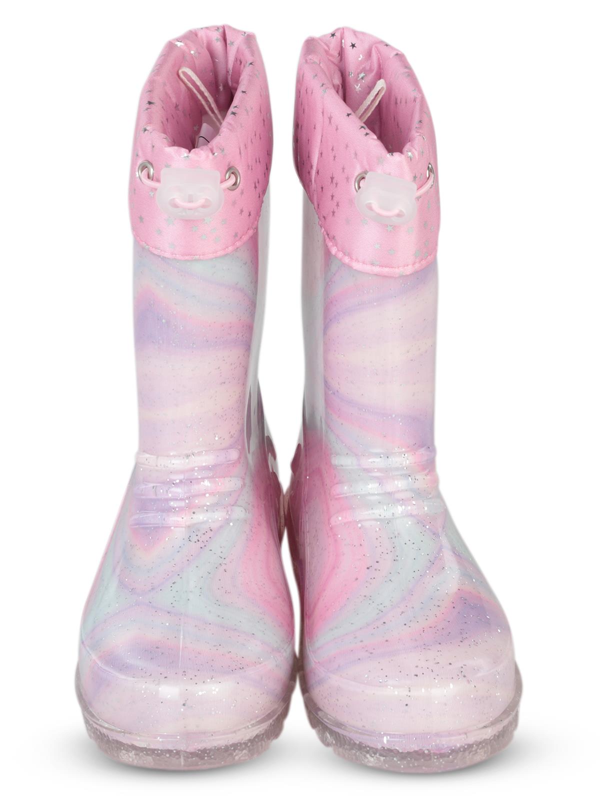 Civil Boots Simli Batik 30-36  Numara Yağmur Çizmesi - Pembe